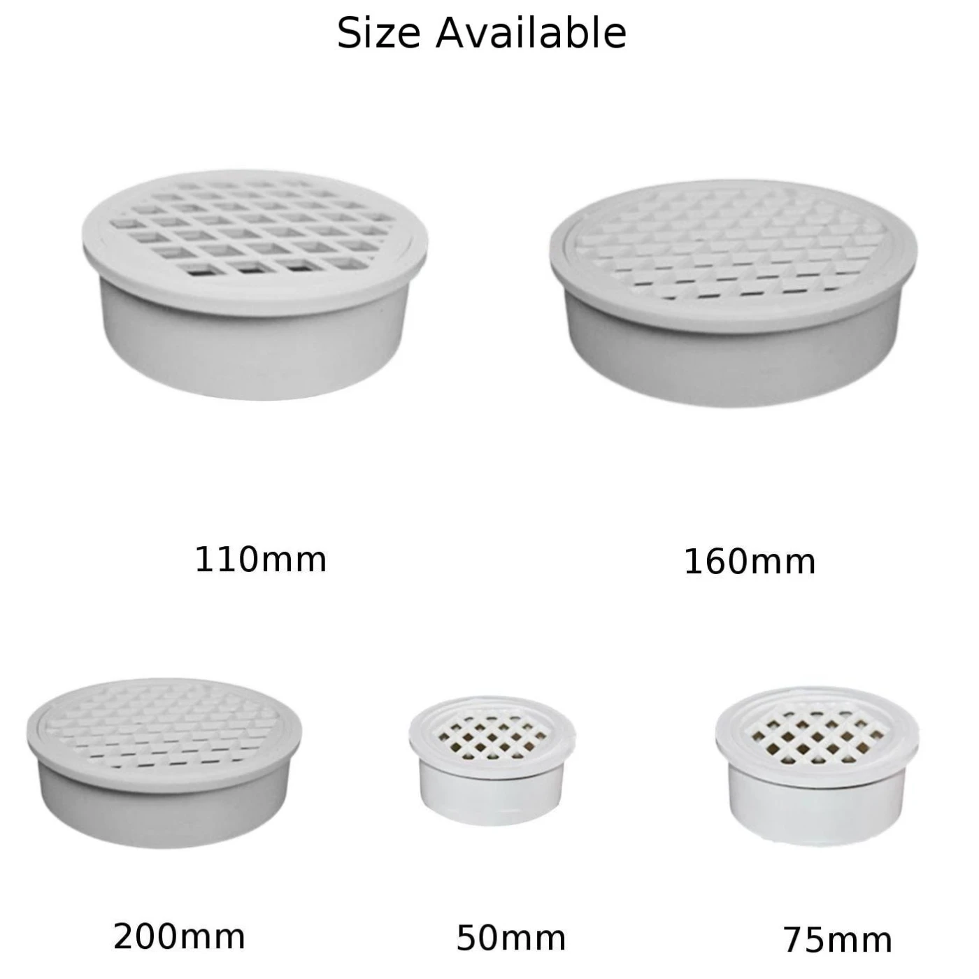 50-200mm Floor Drain PVC Drain Pipe Built-in Floor Drains Balcony Floor Drain Cover Home Improvement Parts Drain Strainers Kit - Image 5