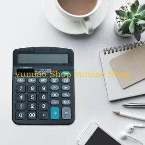 587B 12-Digit Electronic Calculator AA Battery Power Calculators for Office Home