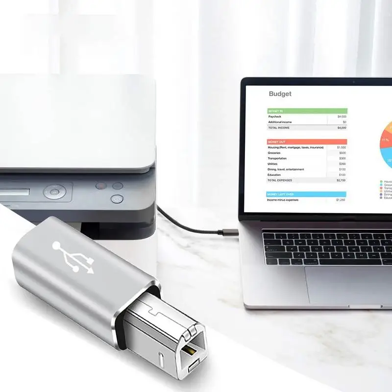 Multifunctional Aluminum Alloy USB 2.0 Type-C To USB Converter For Electronic Musical Instrument, Laptop, Printer - Image 5