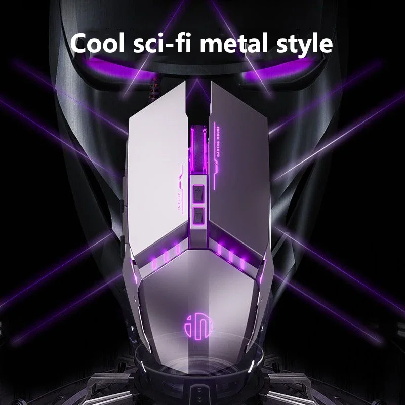 Inphic W2 Silent Gaming Mouse USB Wired Mouse Gamer Mechanical Metal Style Suitable For Laptop Computers And Desktop Home office - Image 4