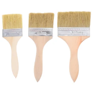 3Pcs Wood Handle Paint Brushes Thickened Comfortable Grip for Furniture Walls Trim DIY Home Improvement Painting Tools