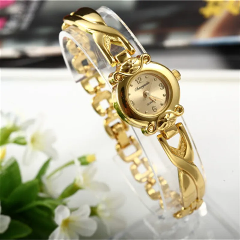 Golden Bracelet Watch For Women Small Dial Luxury Ladies Wristwatch Steel Elegant Quartz Female Clock Fashion Gift reloj mujer - Image 2