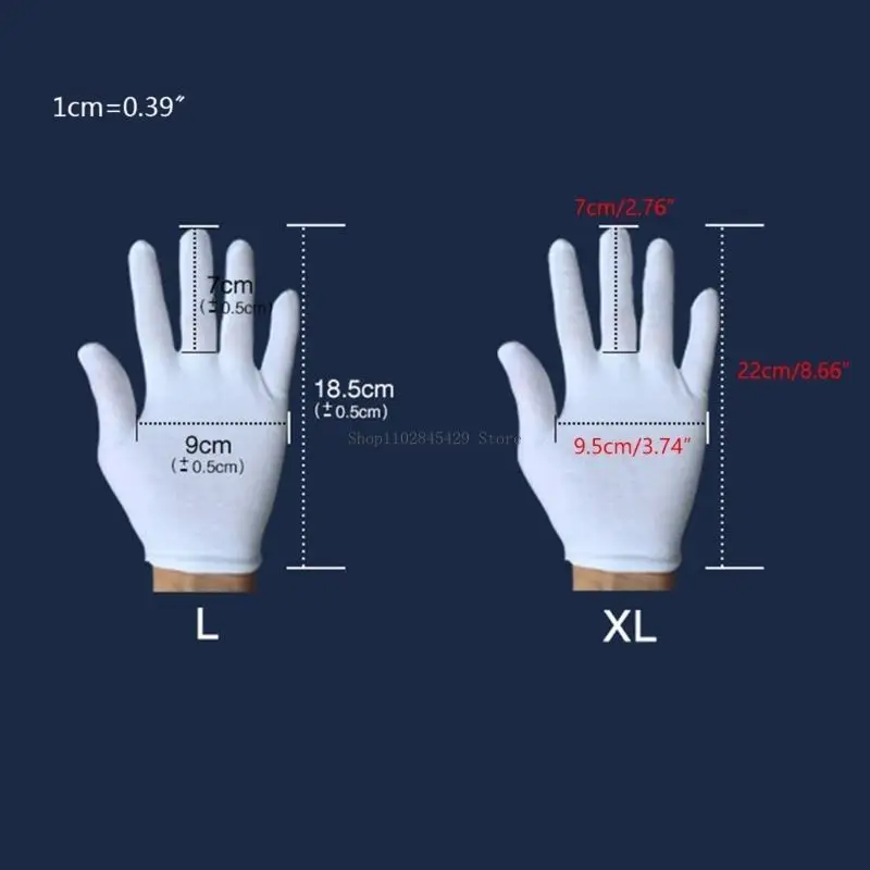 Soft White Cotton Gloves for Coin Jewelry Inspection for Protection Decor Reusable for Health Daily Work Gloves for Men - Image 6