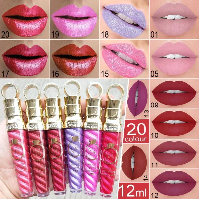 New!!Make Up Lips Matte Liquid Lipstick Waterproof Long Lasting Sexy Pigment Nude Glitter Style Lip Gloss Beauty Red Lip Tint - Image 3