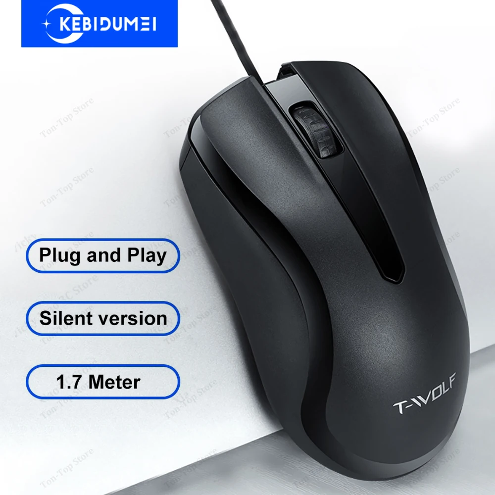 USB Wired Mouse Silent Mouse Office Mouse 1000DPI Optical Wired Mouse Mice Ergonomic Mouse for PC Computer Desktop Macbook