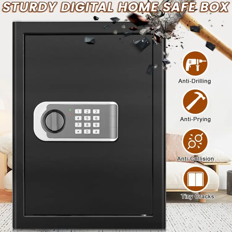 Smart Security Safes Metal Home Office Electronic Digital Safe Box Cash Money Jewelry Storage Fireproof Safe - Image 5