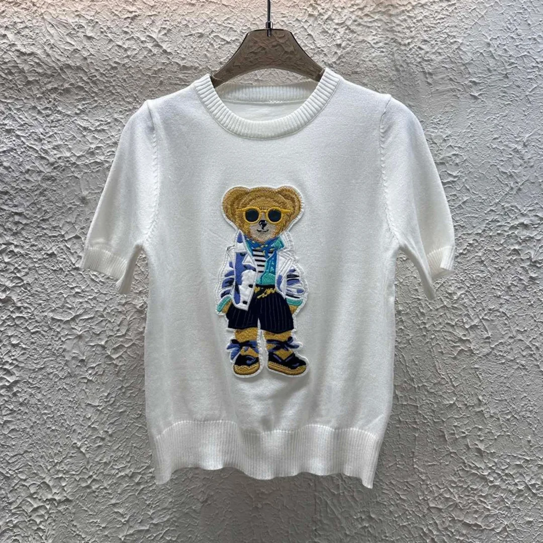 2025 summer T-shirt Knit Pullover Sweater For Women Luxury Brand Design Knitwear Top Outerwears Pull Jerseys Jumper Y2K Clothes - Image 5