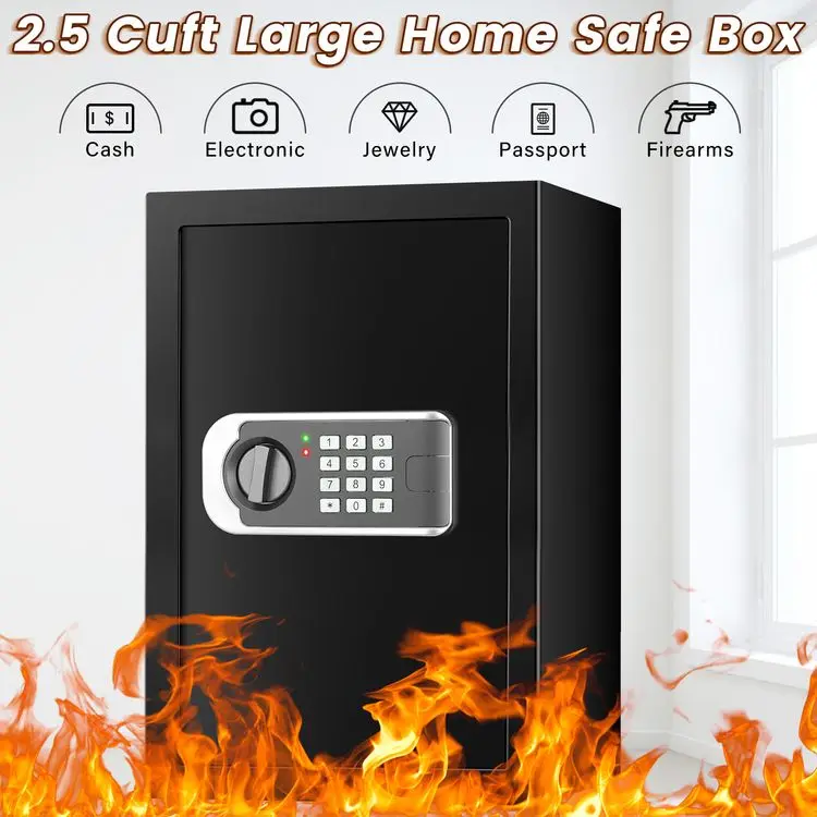 Smart Security Safes Metal Home Office Electronic Digital Safe Box Cash Money Jewelry Storage Fireproof Safe - Image 4