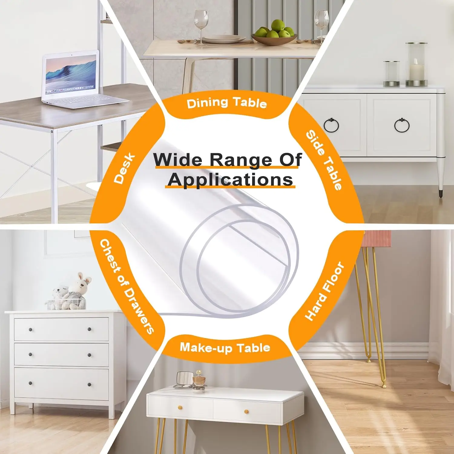 1.5mm Thick Clear Table Protector, Clear Table Cover Protector, Plastic Table Cover, Clear Desk Mat Desk Pad, Desk Protector Mat - Image 5