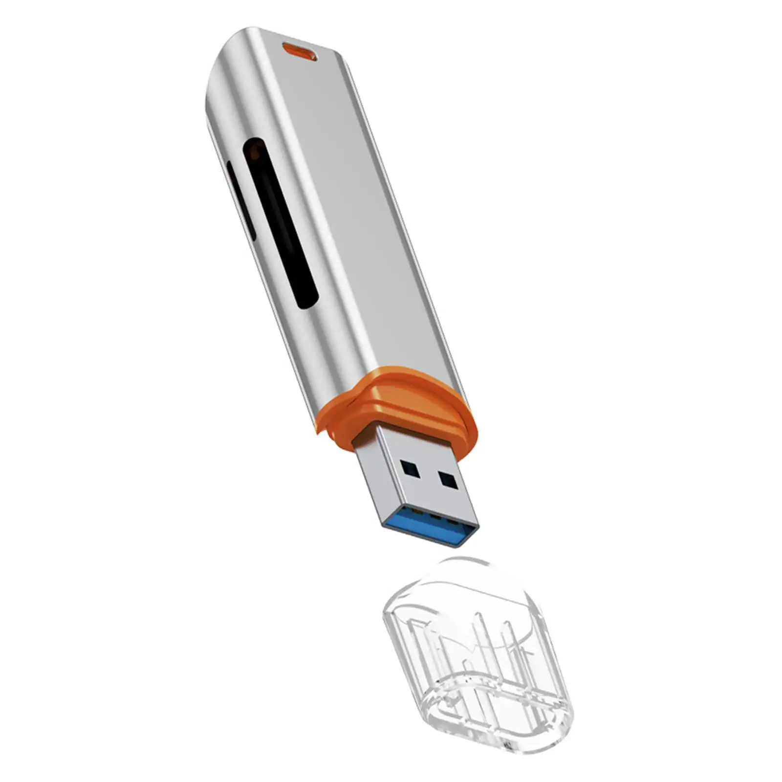 USB 3.0 Card Reader USB A Interface Lanyard Hole Design Practical Replacement Electronics Accessory High Speed Transmission USB 3.0 Card Reader USB A Interface Lanyard Hole Design Practical Replacement Electronics Accessory High Speed Transmission