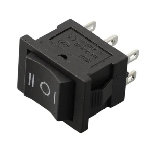 1pc Black Rocker Switch ON-OFF-ON 6 Pin 21X15mm DPDT 6A/250VAC 10A/125VAC For DIY Electronic Devices