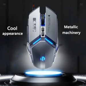 INPHIC W2 2nd Generation New Metal Style Gaming Mouse USB Wired Silent Competition 6-key Macro Programming 7000FPS Ddjustable