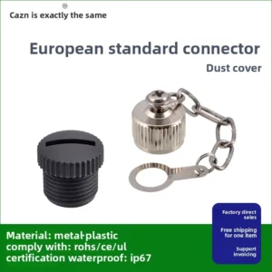 10Pcs M12 dust-proof sleeping cover plastic all-metal dust-proof cover with metal chain outer and inner screw teeth IP67