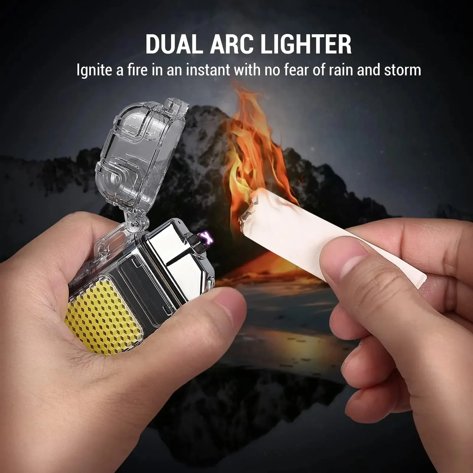 New Creative Multifunctional USB Lighter Waterproof Outdoor Transparent Electronic Ignition Lighting Lighter Gadget Men's Gift - Image 5