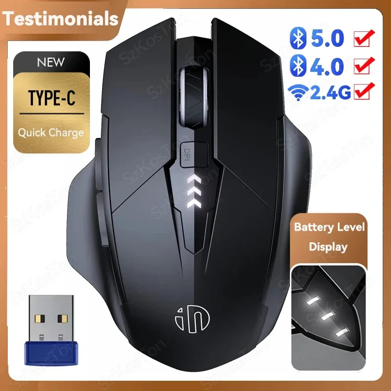 INPHIC F1S Wireless Mouse Rechargeable Ergonomic Office Portable Silent Laptop Desktop Game Universal 2.4G PM6 Accessories - Image 2