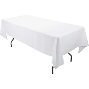 READOR 12Pcs Rectangle Tablecloth Washable Polyester White Party Banquet Wedding Table Cloths for Events