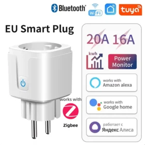 Tuya Smart WiFi ZigBee 3.0 Plug EU Socket 16A/20A Power Monitor Timer Function Voice Control for Alexa Google Home Smart Life