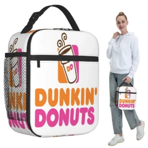 Dunkin Donuts Insulated Lunch Bag for Kids School Cooler Thermal Food Box Tote Portable Lunch Boxes Container