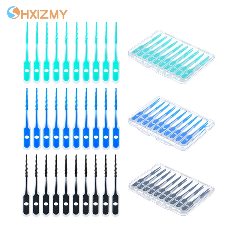 20Pcs Floss Hygiene Dental Silicone Interdental Brush Toothpick Health Teeth Cleaning Dental Supplies Dental Beauty