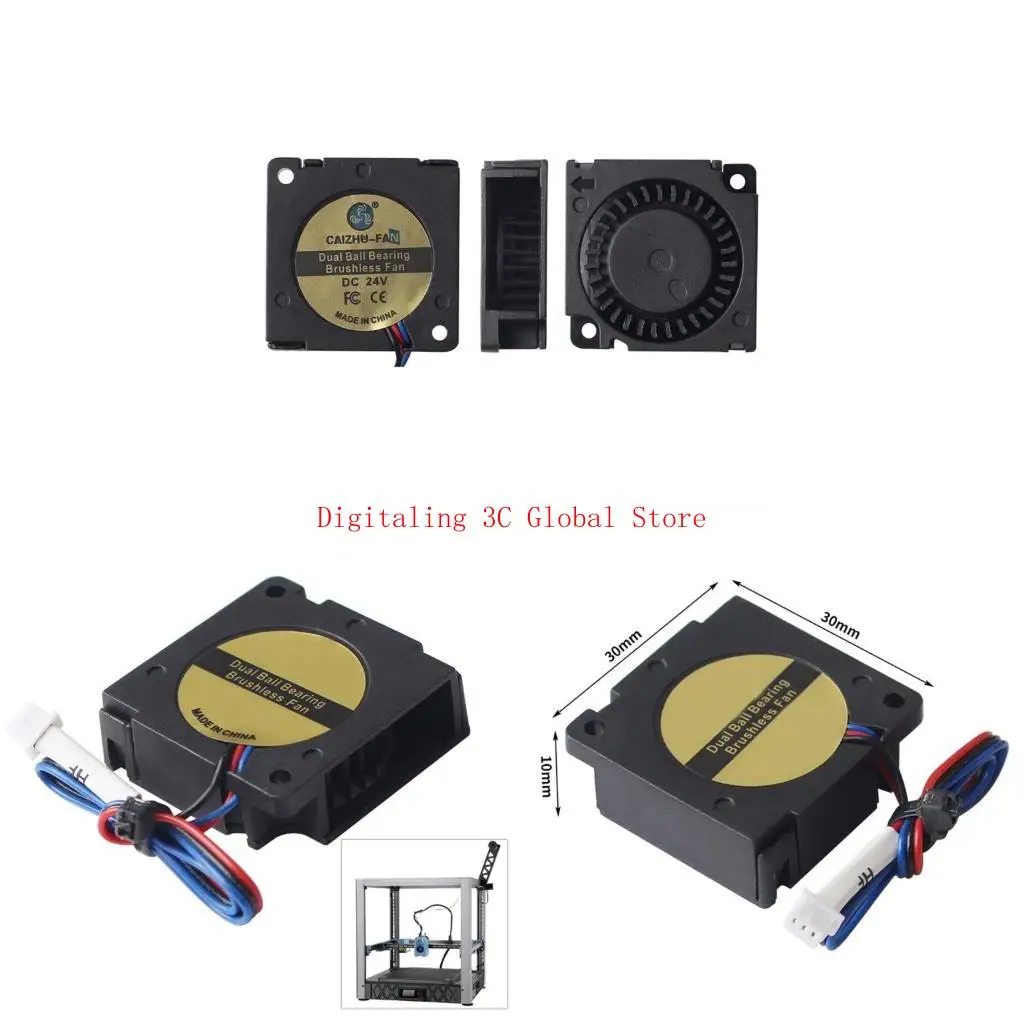 SV08 3010 24V Fan Double Ball Bearing Fan Low Noise and Fast Speed Cooling 15000RPM For Electronic Equipment Printers