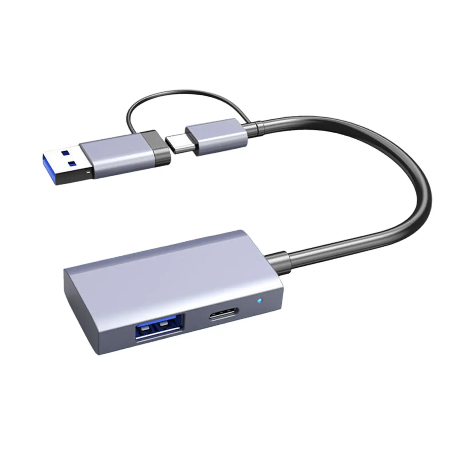 4 in 1 Card Reader Electronics Accessory Multifunctional Double Interface Replacement Plug and Play USB C, USB 3.0, SD, TF Gray 4 in 1 Card Reader Electronics Accessory Multifunctional Double Interface Replacement Plug and Play USB C, USB 3.0, SD, TF Gray