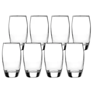 Ellendale Drinking Glass Set of 8 Heavy Base Clear Glassware Home Durable Dishwasher Safe Great Casual or Formal Use