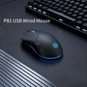 INPHIC PB1 USB Wired Mouse Silent Office Gaming Mouse for PC and Laptops Universal Glow Mouse 8800dpi 6 programmable keys