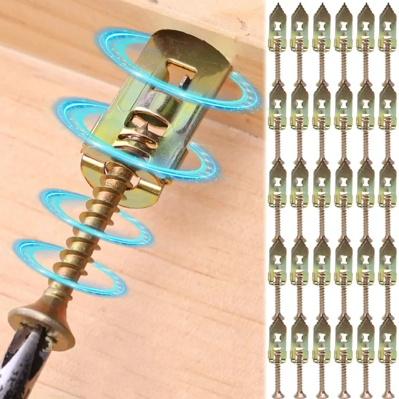 100/10sets Self Drilling Drywall Anchors Expansion Screws Cavity Plugs for Gypsum Board Home DIY Fixing Hanging Picture Frames - Image 2