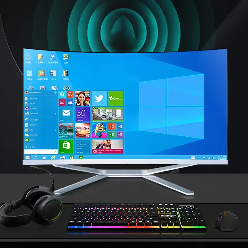 New 27‘’Curved Screen All In One PC Intel i5/i7 Gaming PC 8GB RAM SSD Full PC All In One Desktop Computer With Windows - Image 6