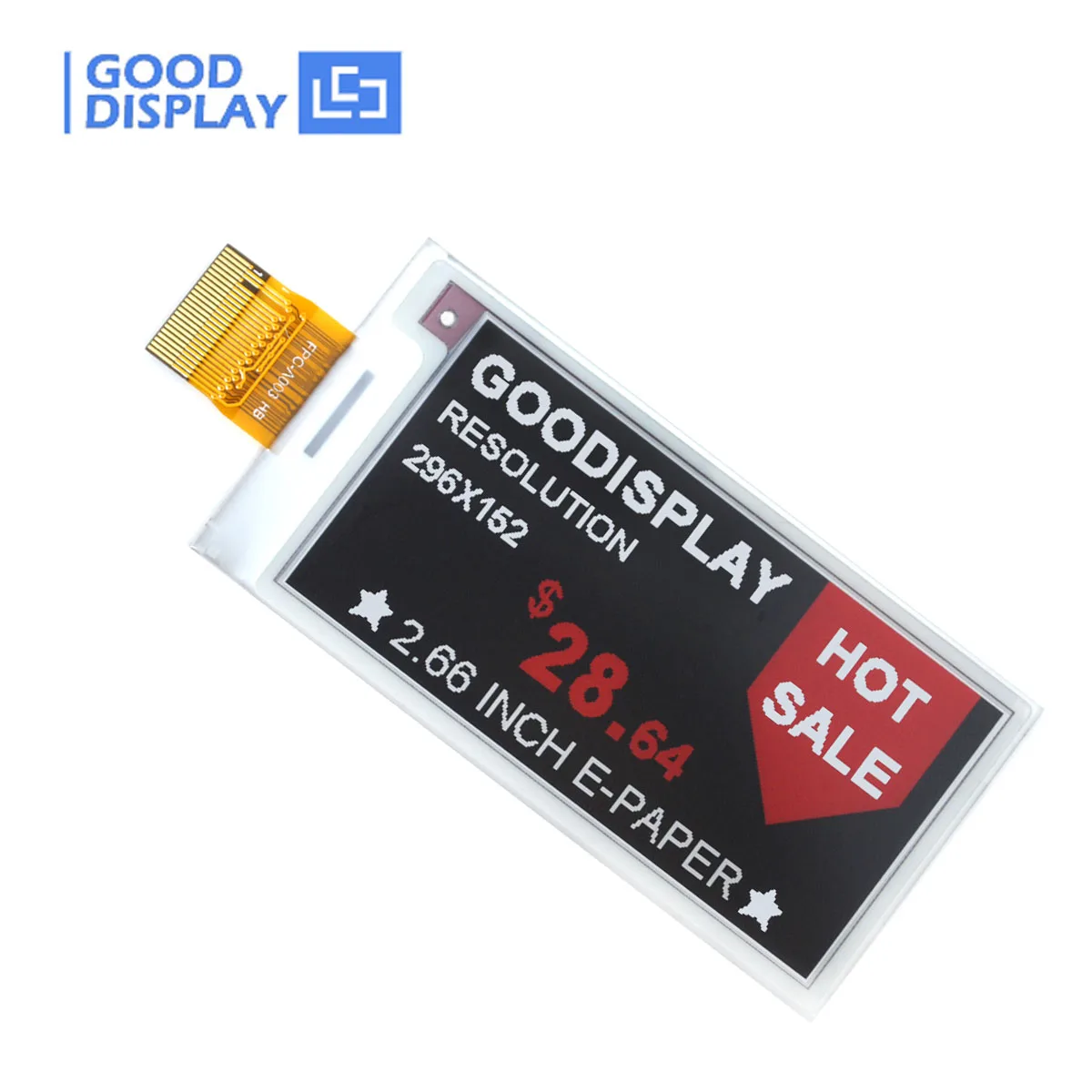 2.66 Inch HD Tri-Color E-Ink Display Red EPaper Screen SPI Interface Partial Update Electronic Products - Image 2