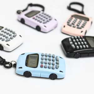 New Mini Electronic Calculator 8 Digits Display Lightweight Key Chain Multifunctional Creative Key Ring School