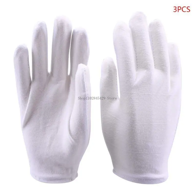 Soft White Cotton Gloves for Coin Jewelry Inspection for Protection Decor Reusable for Health Daily Work Gloves for Men - Image 5