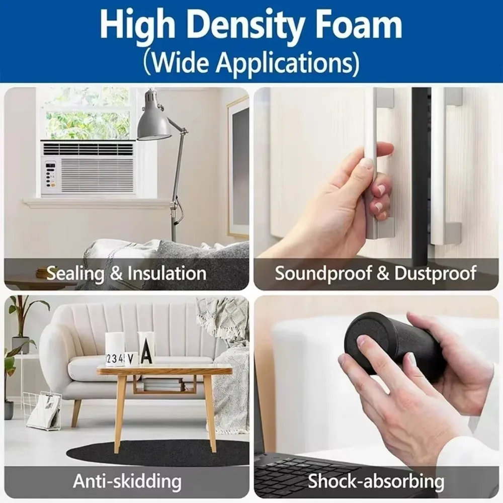 20/2M Sponge Door Window Seal Strip Self-Adhesive Insulation Acoustic Foam Weatherstrip Home Windproof Sound-Proof Sponge Tape - Image 6