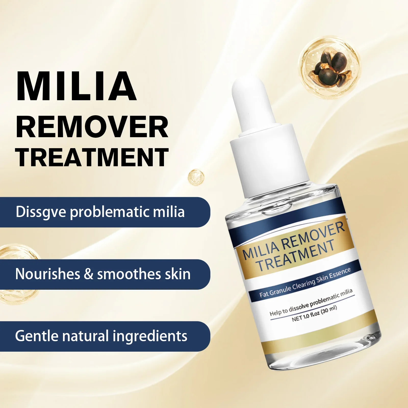 Milia Remover Essence Treatment Fat Granule Clearing Skin Hyaluronic Acid Deep Hydration and Gentle Exfoliation Hydrates Smooths - Image 3