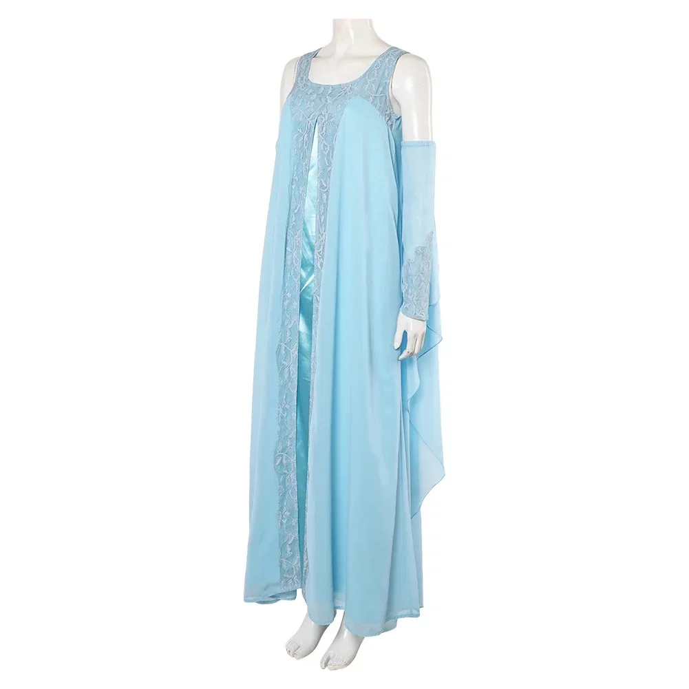 Padme Cosplay Woman Costume Disguise Blue Dress Halloween Carnival Party Clothing - Image 4