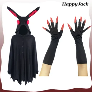 Moth Cosplay Man Cloak Costume Vampire Gloves Adult Fantasia Disguise Cape Hooded Gloves Halloween Carnival Party Clothing Suit