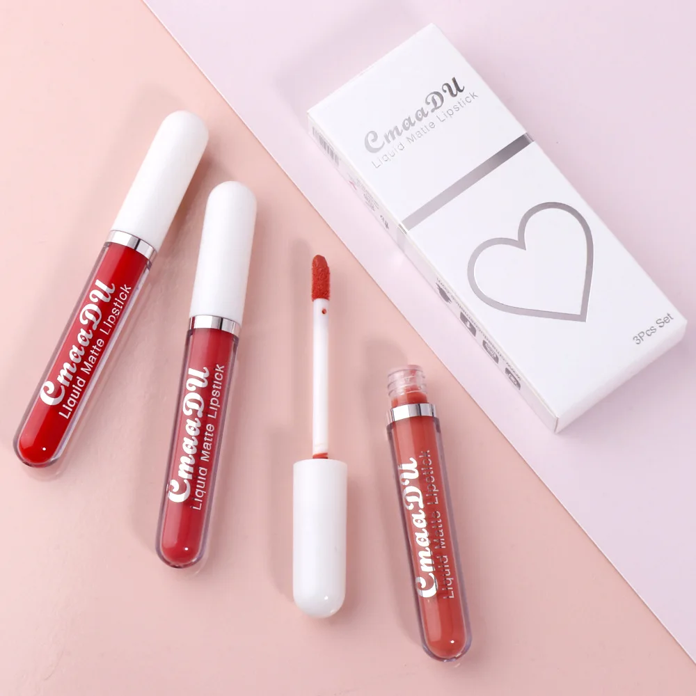 3Pcs/set Matte Velvet Lip Gloss Waterproof Long-lasting Liquid Lipstick Cosmetic Beauty Keep 24 Hours Makeup maquillages - Image 6
