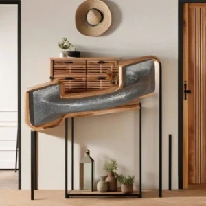 43.3'' Solid Acacia Wood Console Table - Stylish Entryway Furniture, Durable & Elegant Design