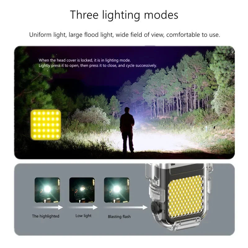 New Creative Multifunctional USB Lighter Waterproof Outdoor Transparent Electronic Ignition Lighting Lighter Gadget Men's Gift - Image 4