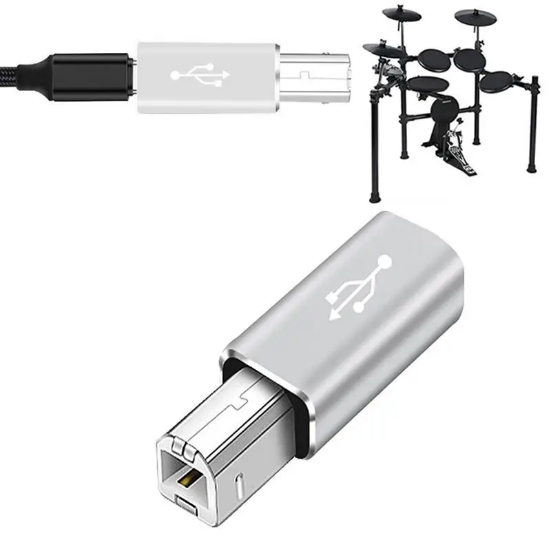 Multifunctional Aluminum Alloy USB 2.0 Type-C To USB Converter For Electronic Musical Instrument, Laptop, Printer - Image 2
