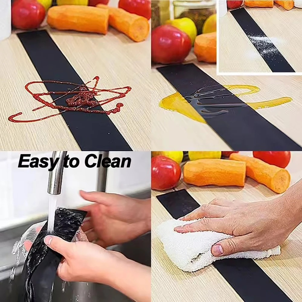 Silicone Gap Strip Gas Stove Sealing Strip Kitchen Anti-Oil Anti-Stain Strip Seal Insert Strip Home Improvement Kitchen Utensils - Image 3