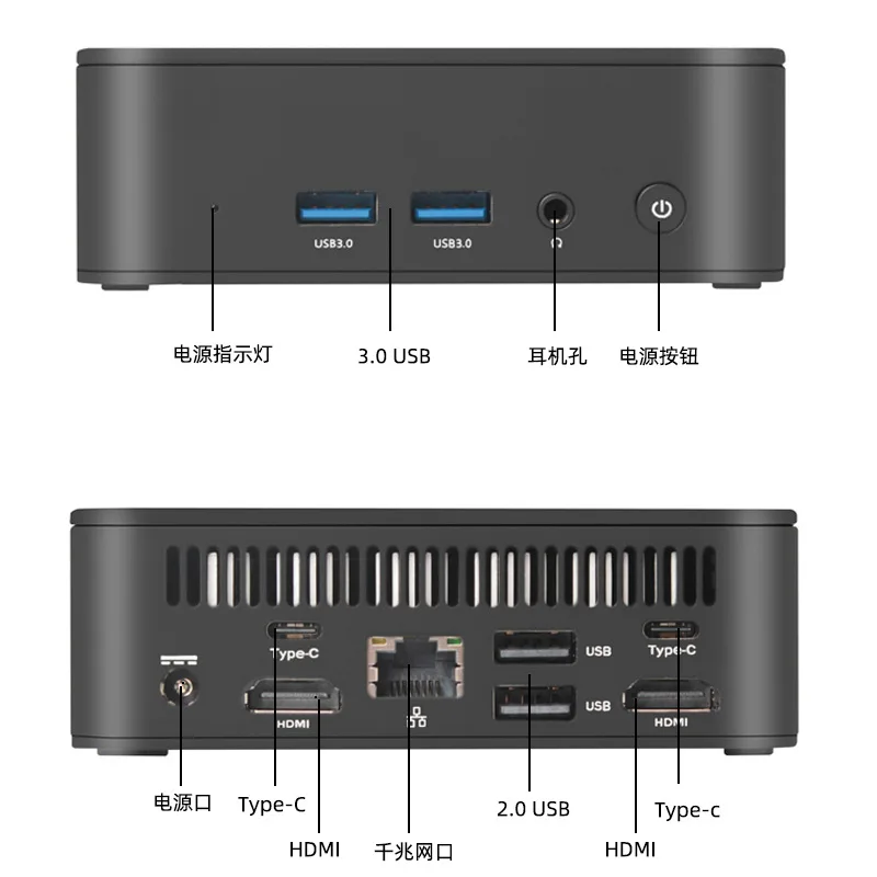 Mini Computer Host N100 Quad Core CPU Aluminum Plastic Body for Entertainment Office Home Use - Image 4
