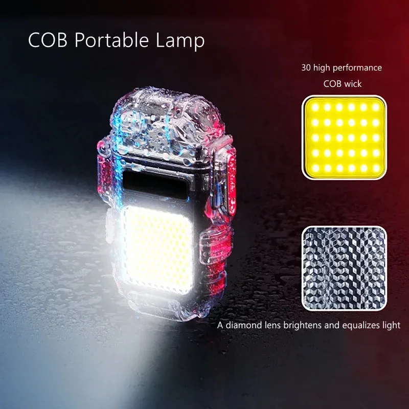 New Creative Multifunctional USB Lighter Waterproof Outdoor Transparent Electronic Ignition Lighting Lighter Gadget Men's Gift