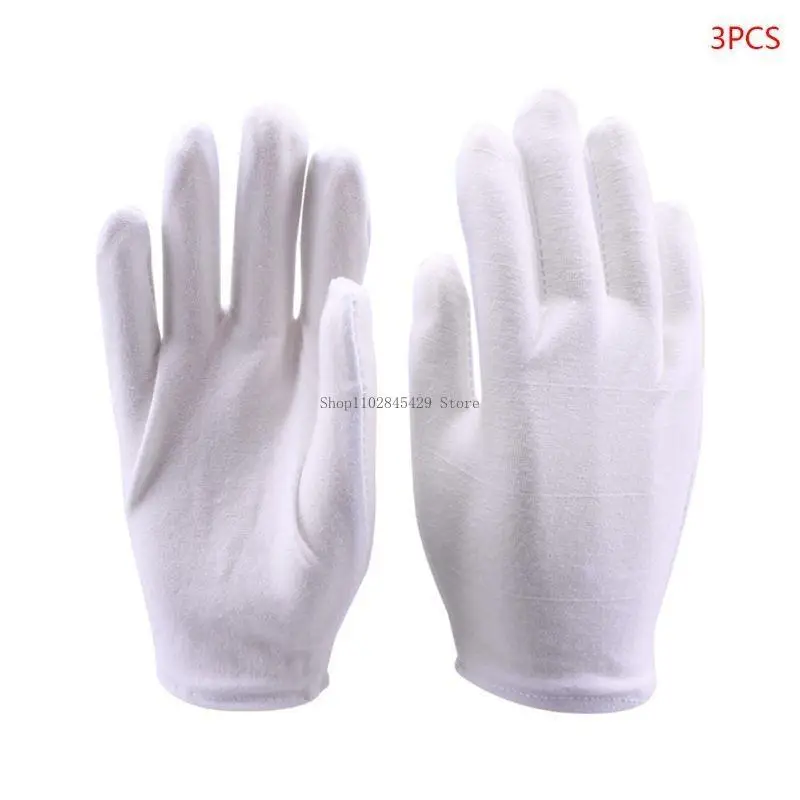 Soft White Cotton Gloves for Coin Jewelry Inspection for Protection Decor Reusable for Health Daily Work Gloves for Men - Image 4