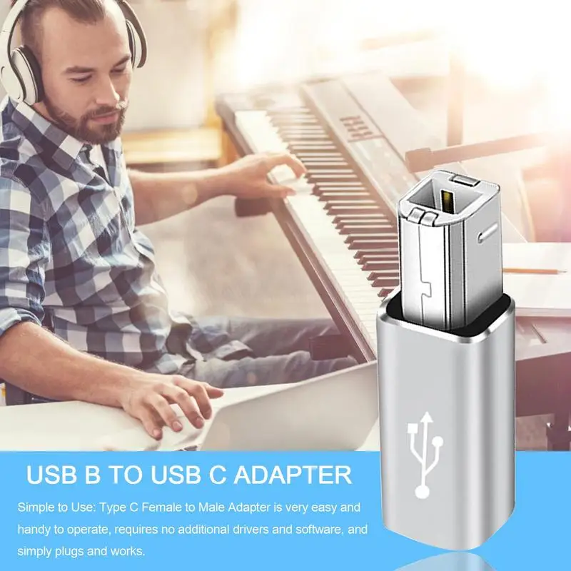Multifunctional Aluminum Alloy USB 2.0 Type-C To USB Converter For Electronic Musical Instrument, Laptop, Printer - Image 4