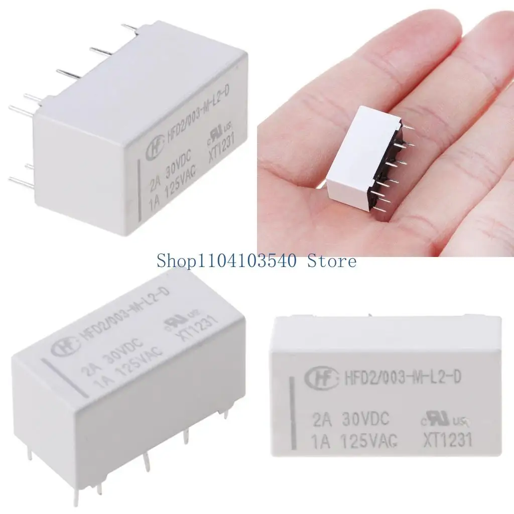 02DC 10 Pin 3V Coil Bistable Latching HFD2-003-M-L2-D Home Improvement Subminiature Double Single Coil