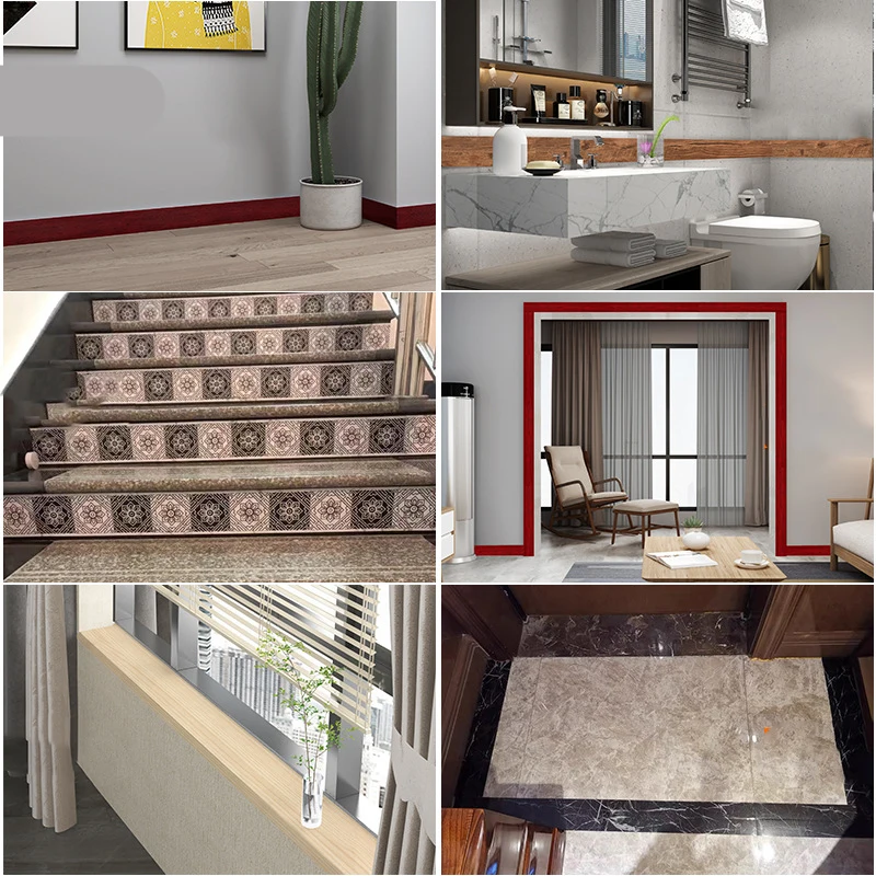 Realistic Wood Grain Repair Duct Tape Furniture Renovation Adhesive Skirting Waist Line Floor Stickers Home Decor Improvement - Image 5