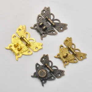 Retro new Chinese home improvement building materials antique wooden box butterfly suitable for box buckle alloy lock wooden box