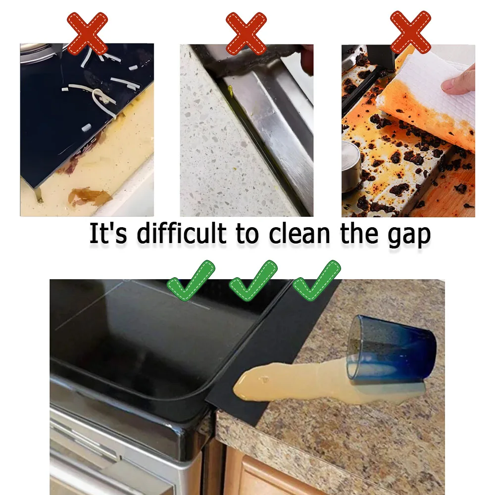 Silicone Gap Strip Gas Stove Sealing Strip Kitchen Anti-Oil Anti-Stain Strip Seal Insert Strip Home Improvement Kitchen Utensils - Image 5