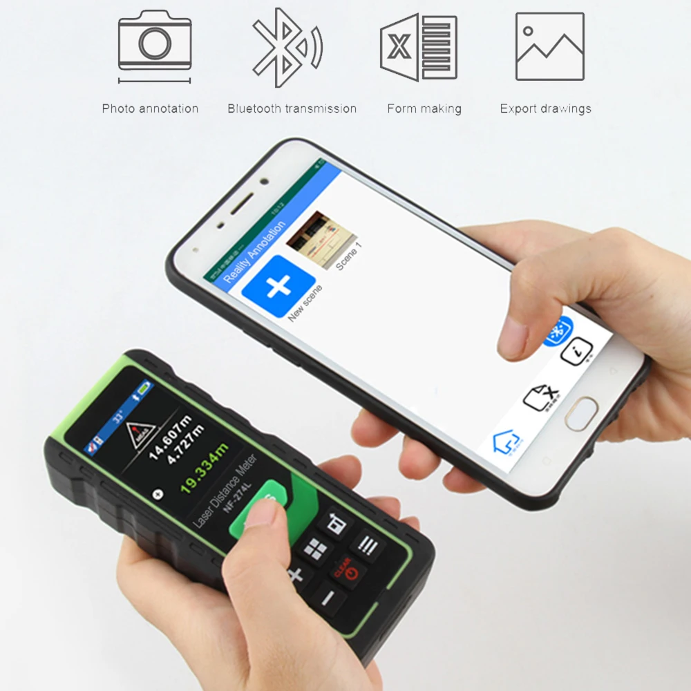 Noyafa NF-274L laser distance meter electronic roulette laser digital tape rangefinder trena metro laser range finder measuring - Image 3